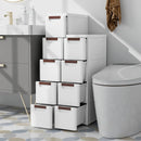 3/4/5/6-Drawer Rolling Organizer Unit Narrow Storage Cabinet with Built-In Wheels for Small Space-4-Drawer by LJGDeals