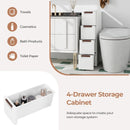 3/4/5/6-Drawer Rolling Organizer Unit Narrow Storage Cabinet with Built-In Wheels for Small Space-4-Drawer by LJGDeals