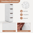 3/4/5/6-Drawer Rolling Organizer Unit Narrow Storage Cabinet with Built-In Wheels for Small Space-4-Drawer by LJGDeals