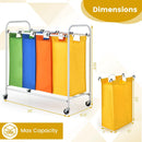 136L Large Capacity 4-Section Laundry Sorter by LJGDeals