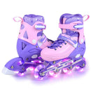 4-Size Adjustable Light-Up Inline Skates for Toddlers Ages 5-7 by LJGDeals