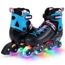 4-Size Adjustable Light-Up Kids Inline Skates for Kids Ages 7-9 by LJGDeals