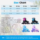 4-Size Adjustable Light-Up Kids Inline Skates for Kids Ages 7-9