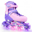 4-Size Adjustable Light-Up Kids Inline Skates for Kids Ages 7-9