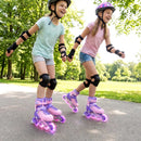 4-Size Adjustable Light-Up Kids Inline Skates for Kids Ages 7-9 by LJGDeals