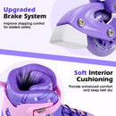 4-Size Adjustable Light-Up Kids Inline Skates for Kids Ages 7-9