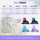 4-Size Adjustable Light-Up Kids Inline Skates for Kids Ages 7-9