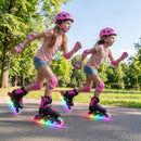 4-Size Adjustable Light-Up Kids Inline Skates for Kids Ages 7-9