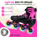 4-Size Adjustable Light-Up Kids Inline Skates for Kids Ages 7-9 by DirectDeals