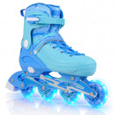4-Size Adjustable Light-Up Kids Inline Skates for Kids Ages 7-9