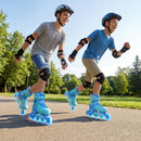 4-Size Adjustable Light-Up Kids Inline Skates for Kids Ages 9-14