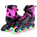Adjustable Light-Up Kids Inline Skates Ages 9-14