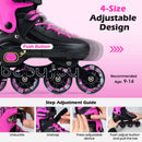 Adjustable Light-Up Kids Inline Skates Ages 9-14