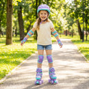 4 Sizes Adjustable Kids Roller Skates with Light-up Wheels and Safety Protection S Size-Purple by LJGDeals