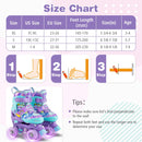 4 Sizes Adjustable Kids Roller Skates with Light-up Wheels and Safety Protection S Size-Purple