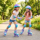 4 Sizes Adjustable Kids Roller Skates with Light-up Wheels and Safety Protection M Size-Purple