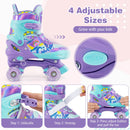 4 Sizes Adjustable Kids Roller Skates with Light-up Wheels and Safety Protection M Size-Purple