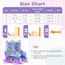 4 Sizes Adjustable Kids Roller Skates with Light-up Wheels and Safety Protection M Size-Purple