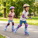 4 Sizes Adjustable Kids Roller Skates with Light-up Wheels and Safety Protection-Purple