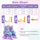 4 Sizes Adjustable Kids Roller Skates with Light-up Wheels and Safety Protection-Purple