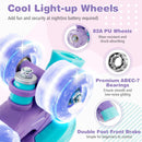4 Sizes Adjustable Kids Roller Skates with Light-up Wheels and Safety Protection-Purple