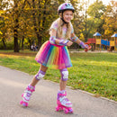 4 Sizes Adjustable Kids Roller Skates for Toddlers Ages 9-14 with 4 Light-up Wheels