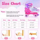 4 Sizes Adjustable Kids Roller Skates for Toddlers Ages 9-14 with 4 Light-up Wheels
