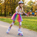 4 Sizes Adjustable Kids Roller Skates for Toddlers Ages 9-14 with 4 Light-up Wheels