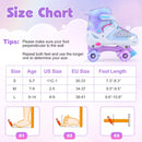 4 Sizes Adjustable Kids Roller Skates for Toddlers Ages 9-14 with 4 Light-up Wheels