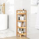 4 Tier Bamboo Corner Shelf Corner Freestanding Storage Organizer Shelving Unit for Bathroom-Natural by LJGDeals