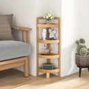 4 Tier Bamboo Corner Shelf Corner Freestanding Storage Organizer Shelving Unit for Bathroom-Natural by LJGDeals