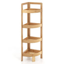 4 Tier Bamboo Corner Shelf Corner Freestanding Storage Organizer Shelving Unit for Bathroom-Natural by LJGDeals