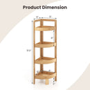 4 Tier Bamboo Corner Shelf Corner Freestanding Storage Organizer Shelving Unit for Bathroom-Natural by LJGDeals