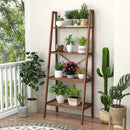 4-Tier Bamboo Ladder Bookshelf 58 Inch - Walnut by LJGDeals