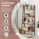 4-Tier Bamboo Ladder Bookshelf 58 Inch - Walnut