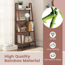 4-Tier Bamboo Ladder Bookshelf 58 Inch - Walnut by LJGDeals