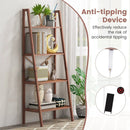 4-Tier Bamboo Ladder Bookshelf 58 Inch - Walnut by LJGDeals