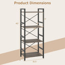 4-Tier Bookshelf Narrow Freestanding Display Shelf with Metal Frame by LJGDeals