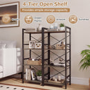 4-Tier Bookshelf Narrow Freestanding Display Shelf with Metal Frame by DirectDeals