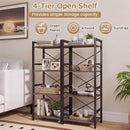 4-Tier Bookshelf Narrow Freestanding Display Shelf with Metal Frame by LJGDeals