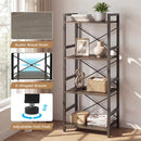 4-Tier Bookshelf Narrow Freestanding Display Shelf with Metal Frame by LJGDeals
