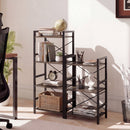 4-Tier Bookshelf Narrow Freestanding Display Shelf with Metal Frame by DirectDeals