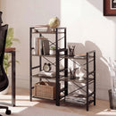 4-Tier Bookshelf Narrow Freestanding Display Shelf with Metal Frame by LJGDeals