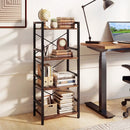 4-Tier Bookshelf Narrow Freestanding Display Shelf with Metal Frame by LJGDeals