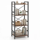 4-Tier Bookshelf Narrow Freestanding Display Shelf with Metal Frame by LJGDeals
