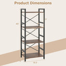 4-Tier Bookshelf Narrow Freestanding Display Shelf with Metal Frame by LJGDeals