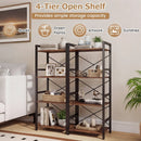 4-Tier Bookshelf Narrow Freestanding Display Shelf with Metal Frame by LJGDeals