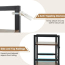 4-Tier Bookshelf Narrow Freestanding Display Shelf with Metal Frame by DirectDeals