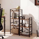 4-Tier Bookshelf Narrow Freestanding Display Shelf with Metal Frame by DirectDeals