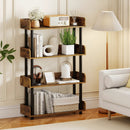4-Tier Bookshelf Open Bookcase with Anti-Tipping Kit Industrial Storage Unit by LJGDeals